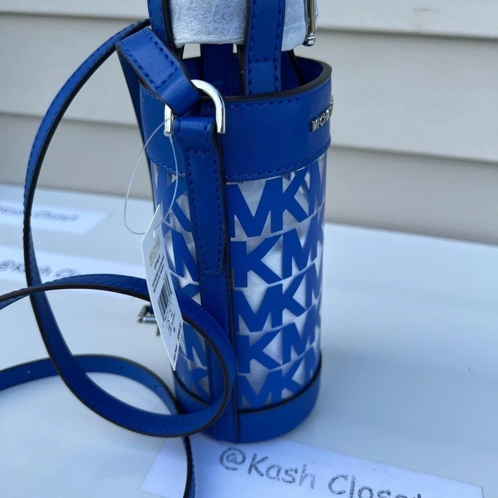 Michael Kors Water Bottle Crossbody Holder MK Giftable Electric Blue - Picture 3 of 10